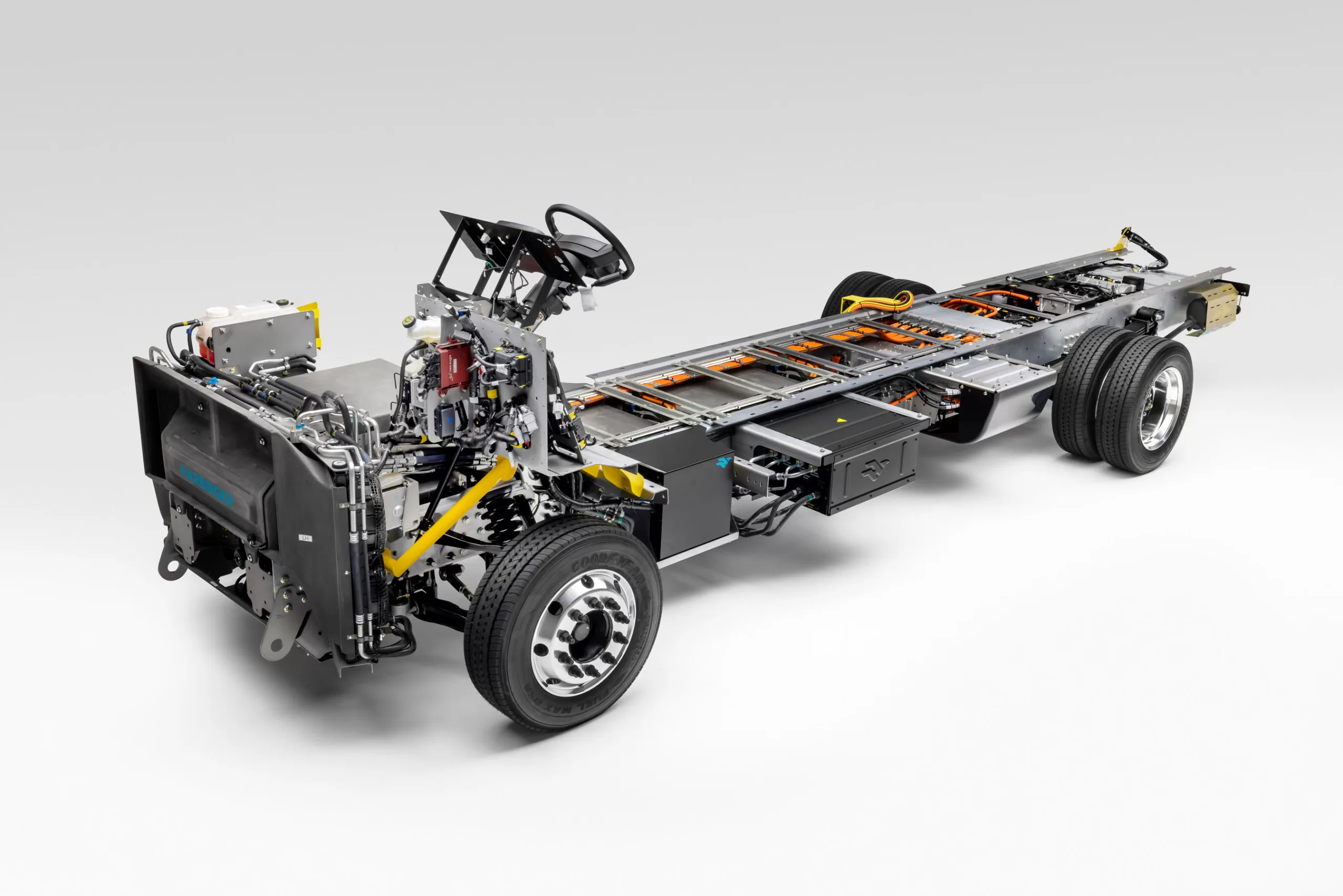 Harbinger Medium Duty Electric Chassis with Low-Emissions Gas Range Extender