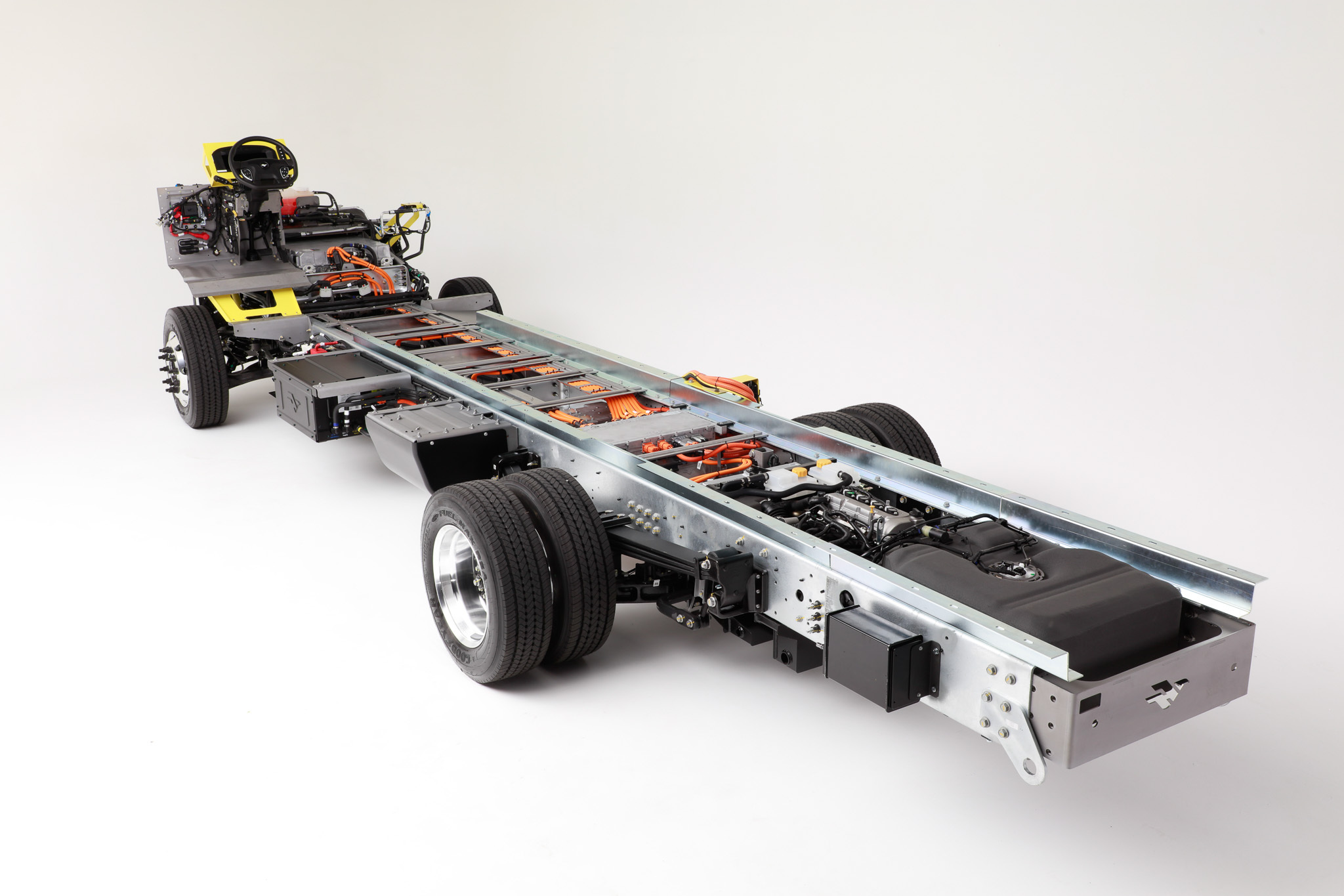 Top-down angled view of Harbinger hybrid chassis.